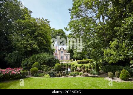 Le Port-Marly, France - June 24, 2018: Chateau d'If (architect Hippolyte Durand) in the Park de Monte-Cristo, writing studio of Alexandre Dumas, its f Stock Photo