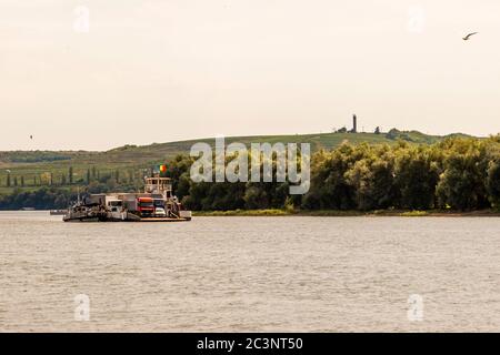 The Danube border between Romania and Bulgaria Stock Photo