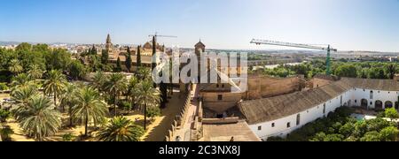 Panoramic view of the Great Mosque (Mezquita Cathedral) in Cordoba in a beautiful summer day, Spain Stock Photo