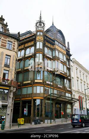 Brussels / Belgium - July 8, 2019: Musical instruments museum facade in the center of Brussels. Stock Photo