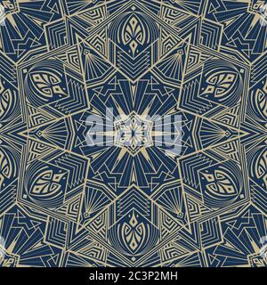 Seamless pattern in art deco style. Luxury gold background vector. Art deco mandala royal pattern seamless. Stock Photo