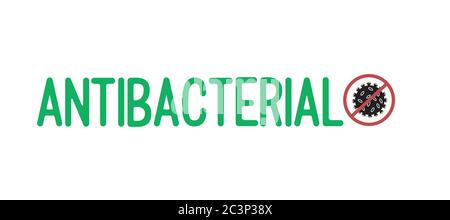 Hand sketched Antibacterial quote. Lettering for poster, flyer, header, advertisement, announcement.  Stock Vector