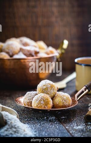 Brazilian rain cookie. Small sweet served in the afternoons, as an afternoon coffee. Made of cinnamon and refined sugar. Called in Brazil 'bolinho de Stock Photo