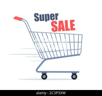 Shopping cart. Trolley Icon. Simple vector sign, trendy symbol for design, websites, presentation, mobile application. Stock Vector