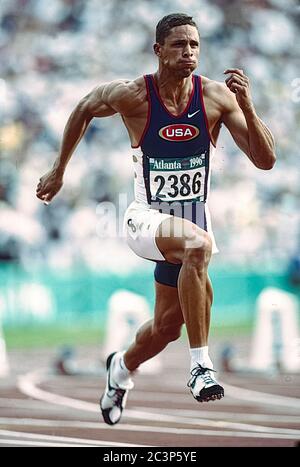 Dan O'Brien (USA) competing in the  decathlon at the 1996  Olympic Summer Games Stock Photo