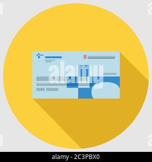 Tarjeta sanitaria individual flat icon with long shadow - Vector Stock Vector