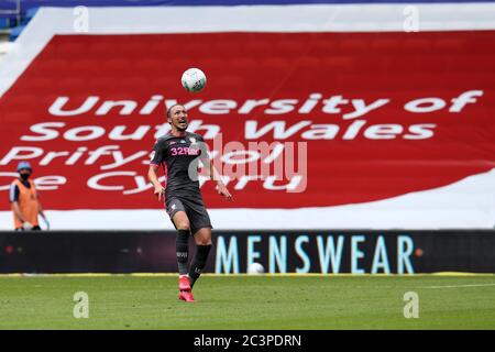 Cardiff, UK. 21st June, 2020. Luke Ayling of Leeds United in action. EFL Skybet championship match, Cardiff City v Leeds Utd at the Cardiff City Stadium on Sunday 21st June 2020. this image may only be used for Editorial purposes. Editorial use only, license required for commercial use. No use in betting, games or a single club/league/player publications. pic by Andrew Orchard/Andrew Orchard sports photography/Alamy Live news Credit: Andrew Orchard sports photography/Alamy Live News Stock Photo