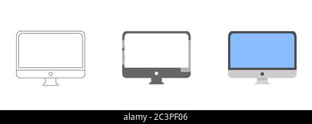 Monitor icon set Stock Vector