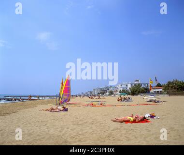 Beach view, Lido di Jesolo, Venice Province, Veneto Region, Italy Stock Photo