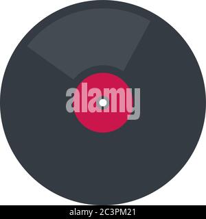 Musical vinyl plate vector icon flat isolated illustration Stock Vector
