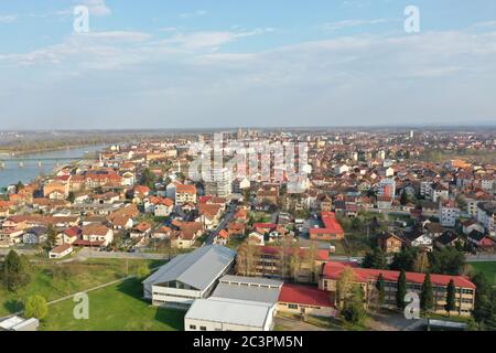 Aerial view of the Brcko district downtown, Bosnia and Herzegovina Stock Photo