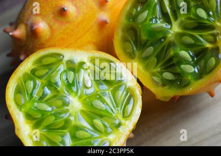 Kiwano or horned melon Stock Photo