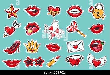 Loved stickers for girls Stock Vector