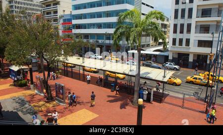 Guayaquil, Guayas / Ecuador - September 4 2016: People walking on the entrance doors to the Malecon 2000. This is a project of urban regeneration of t Stock Photo