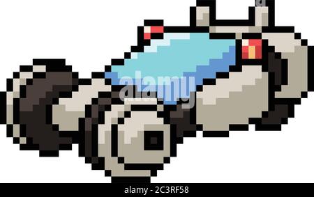 vector pixel art sci fi car isolated cartoon Stock Vector Image & Art -  Alamy