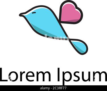 love bird logo stock, animal care logo inspiration Stock Vector