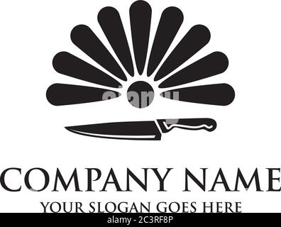 Restaurant logo design, home kitchen logo template Stock Vector