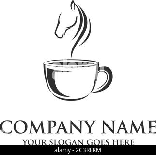 the Horse Coffee logo inspiration, coffee store logo template Stock Vector