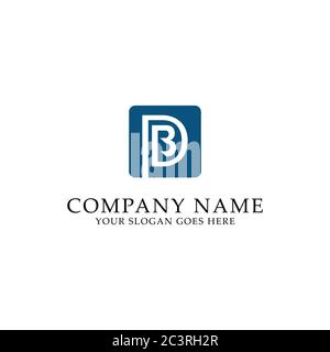 BD line square logo design, BD letter name logo inspiration Stock Vector