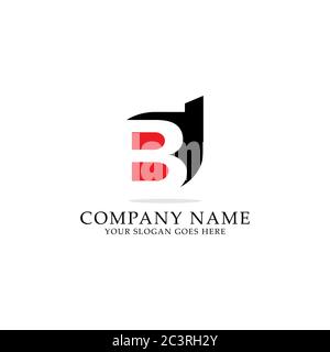 BD negative space logo design, BD letter name logo inspiration Stock Vector