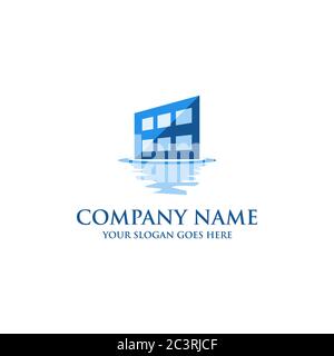 home Washing logo designs, house cleaning logo template Stock Vector