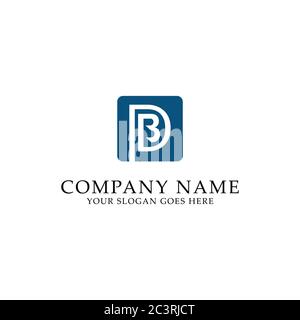 BD line square logo design, BD letter name logo inspiration Stock Vector
