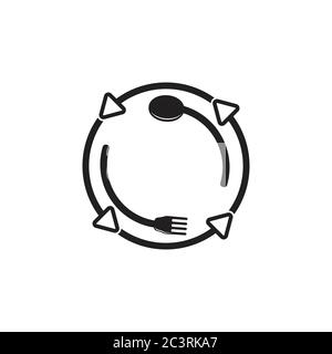 spoon fork loop decoration logo vector Stock Vector