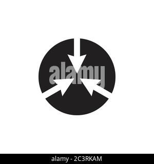 pointing arrow center direction logo vector Stock Vector