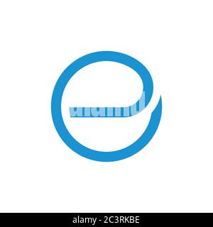 letter e curves circle lines geometric logo Stock Vector