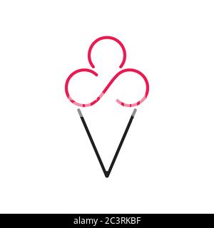 infinity ice cream design logo vector Stock Vector