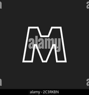 letter m thin lines art modern design logo vector Stock Vector
