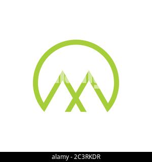 letter om geometric mountain logo vector Stock Vector