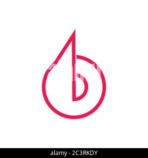 letter b circle line geometric logo vector Stock Vector