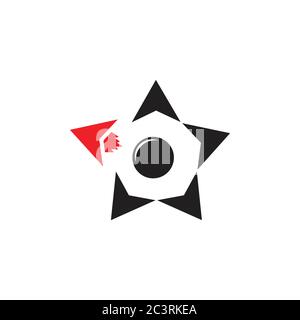 star space ship movement design logo vector Stock Vector