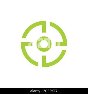 circle four arrows geometric logo vector Stock Vector