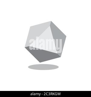 hexagonal 3d diamond symbol logo vector Stock Vector