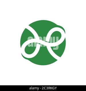 circle letter dp thread knot design logo vector Stock Vector