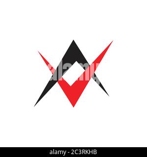 letters av linked arrows colorful logo vector Stock Vector