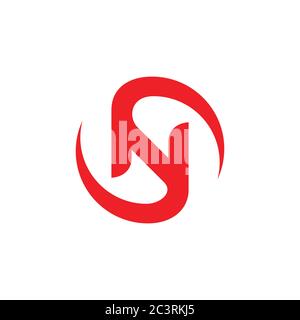 letter sn circle rotate movement design logo vector Stock Vector
