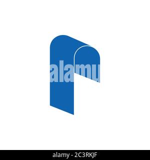 letter r geometric 3d simple logo vector Stock Vector
