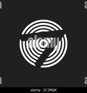 circle stripes arrow simple logo vector Stock Vector