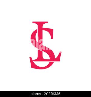 letter sl linked overlapping monogram logo vector Stock Vector
