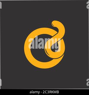 letter o simple loop curves line geometric logo vector Stock Vector