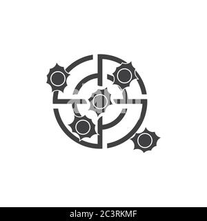 on target dart shooting bullet symbol logo vector Stock Vector