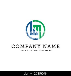 CIRCLE WM logo design illustration, It is good for your company, corporate Stock Vector