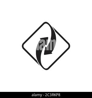 linked arrow square logo vector Stock Vector