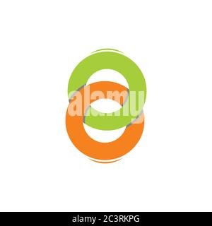 linked overlapping circle object logo vector Stock Vector