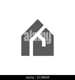 abstract letter ru home shape geometric logo vector Stock Vector