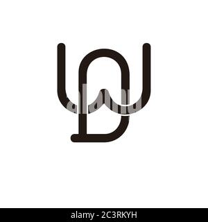 letter wd linked geometric line symbol logo vector Stock Vector
