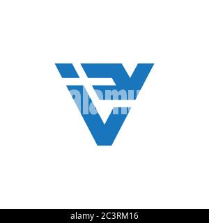 letter iv triangle geometric arrow logo vector Stock Vector